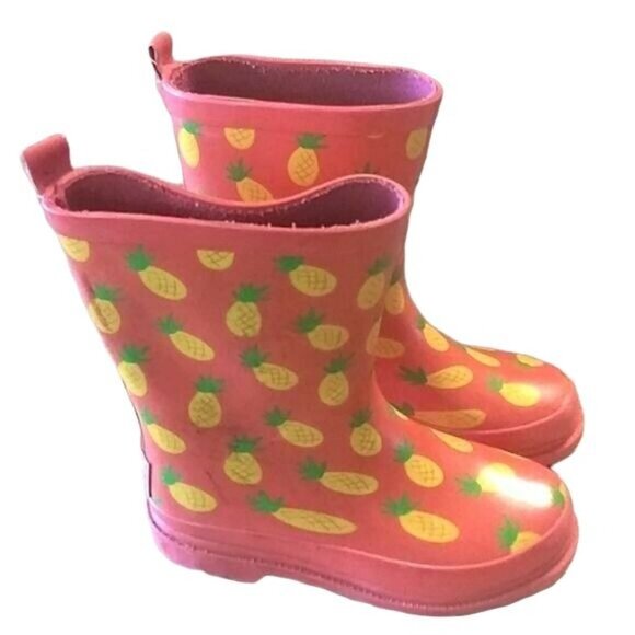 Austin Trading Co Kids Pineapple Print Rubber Rain Boots Size 13 - Picture 5 of 9